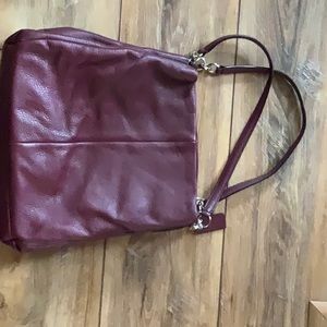 COACH Madison Leather Phoebe Satchel.  Cranberry